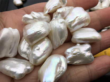 AAA 16-19x19-24mm baroque pearl,1pcs, white color,Genuine Fresh Water Pearl,keshi pearl,baroque pearl,Leather Cord,Wholesale Pearls,ZS-22-24