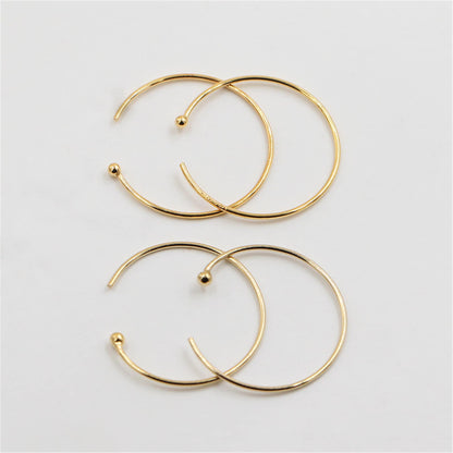 1 pair 0.62x26mm 14k goldfilled ear hook with loop,hooks findings , DIY earrings jewelry,AGF-ER-004
