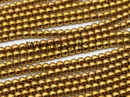 Hematite Brown 4mm Smooth Round,AAA, 105pcs,15.5 inches,G50-R4-004