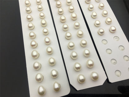 AAA 7-7.5mm white rice freshwater pearls pairs,oval pearl earrings,tear drop pearl earrings,for dangle pearl earrings,LR7-3A-10