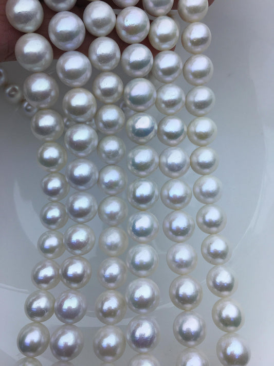 AA+ 11-13mm white round freshwater pearls,loose pearl beads,round pearl string,pearl necklace DIY jewelry material,RP12-2A-3