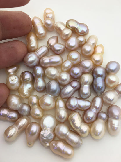 37pcs AAA 8-12mm natural color baroque freshwater pearls, no hole,ZS-T56