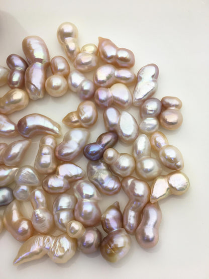 44pcs AAA 9-12mm natural color baroque freshwater pearls, no hole,ZS-T57
