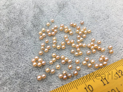 AAA 2-2.3mm pink round seed freshwater pearls,half hole,tiny pearl supply,good quality,no hole,through hole,RP2-3A-10