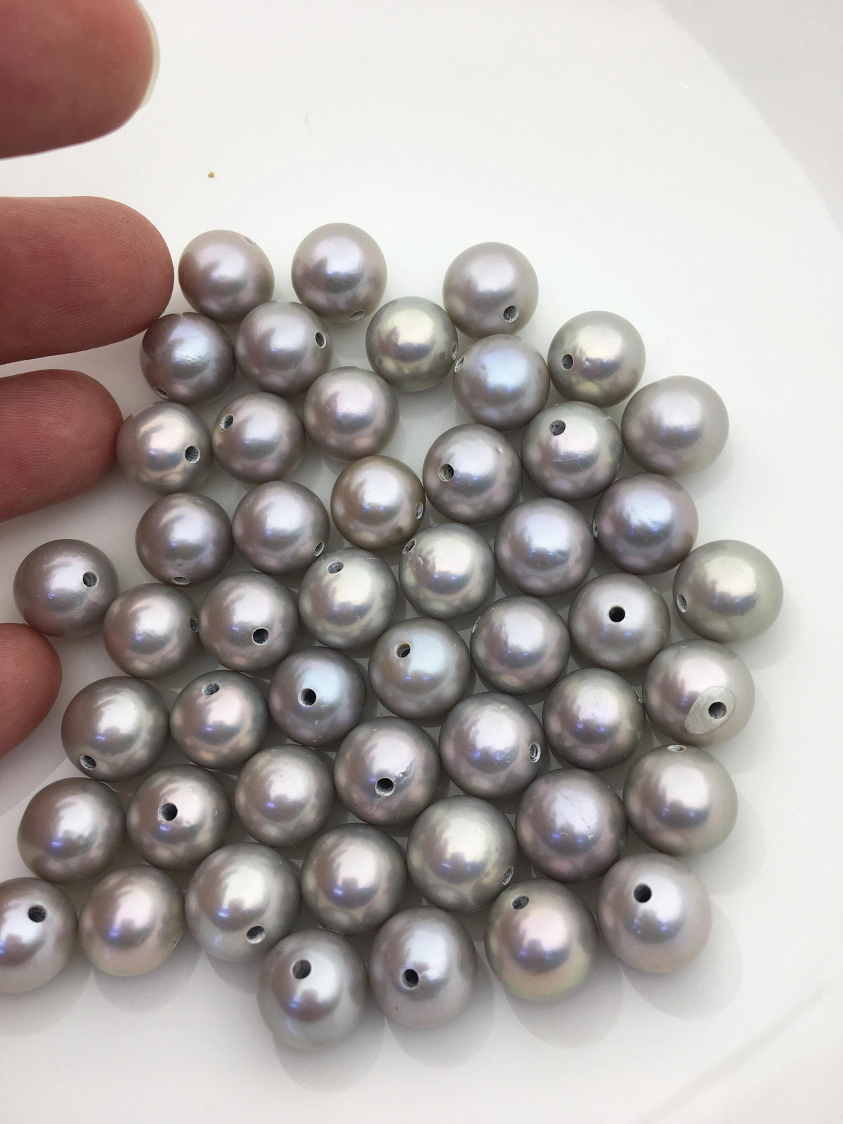 5pcs AAA/AA+ 12-13mm gray round freshwater pearls,2.2mm large hole,RP12-3A-4