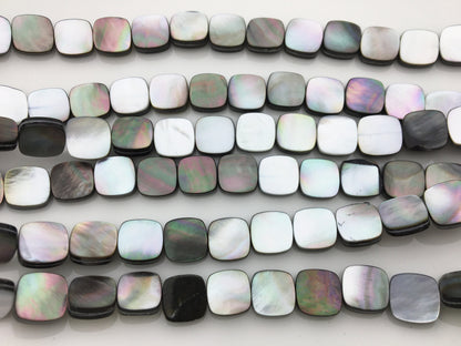 AAA 10-11mm Natural Tahitian Shell Square Shape Loose Beads,GSHE-TH-003