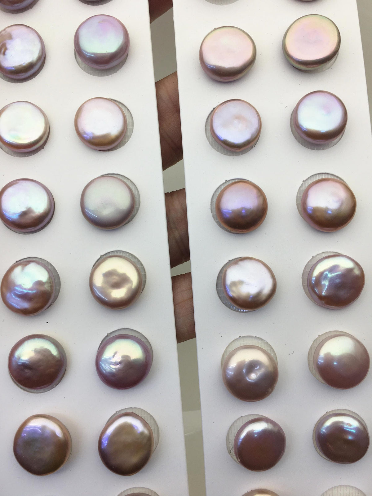 2 pairs AAA 13-14mm Purple Coin Freshwater Loose Pearls Pair,For make Pearl Jewelry,0.9mm half hole,COIN11-3A-3-5