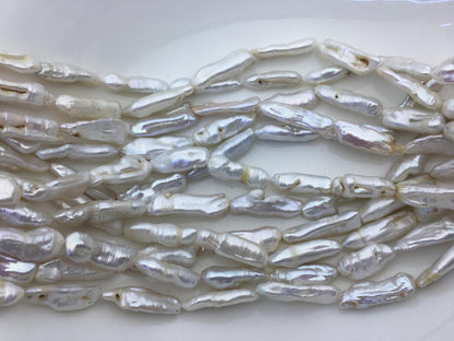 A 7-9mm white Thick Keshi Biwa Pearl Necklace,ZS-200-120-10
