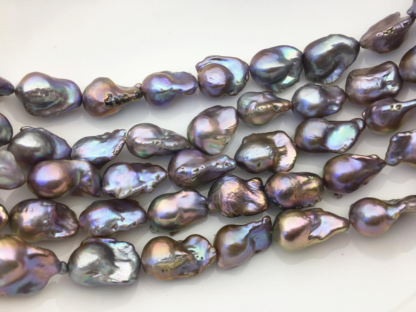 15.5'' AA+ 13-16mm Big Gray flame ball pearl,FL15-2A-5-53
