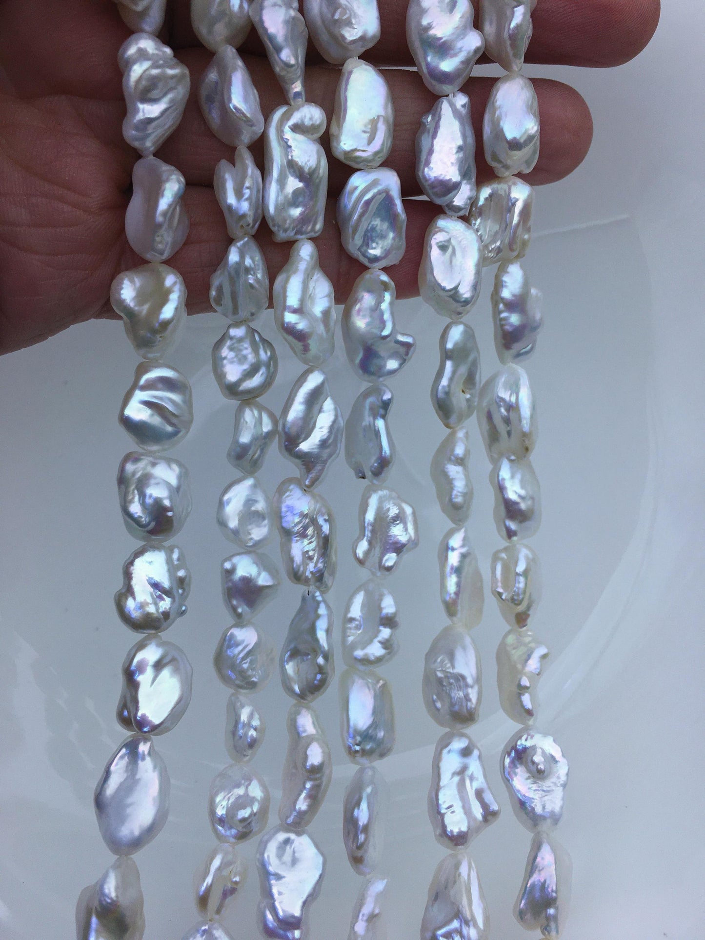 AA+ 9-11mm white long keshi Freshwater Pearl,ZS-200-60