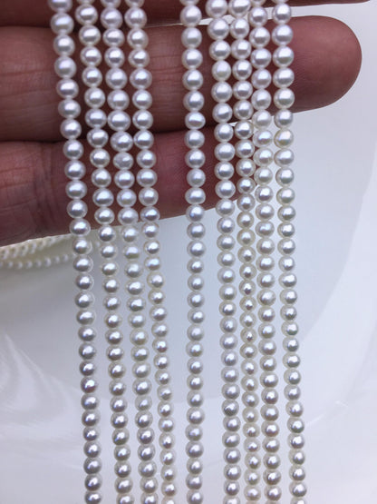 AAA 3-3.5mm white near round freshwater pearls,white round pearl,pearl wholesale,RP3-3AY-GJ-3