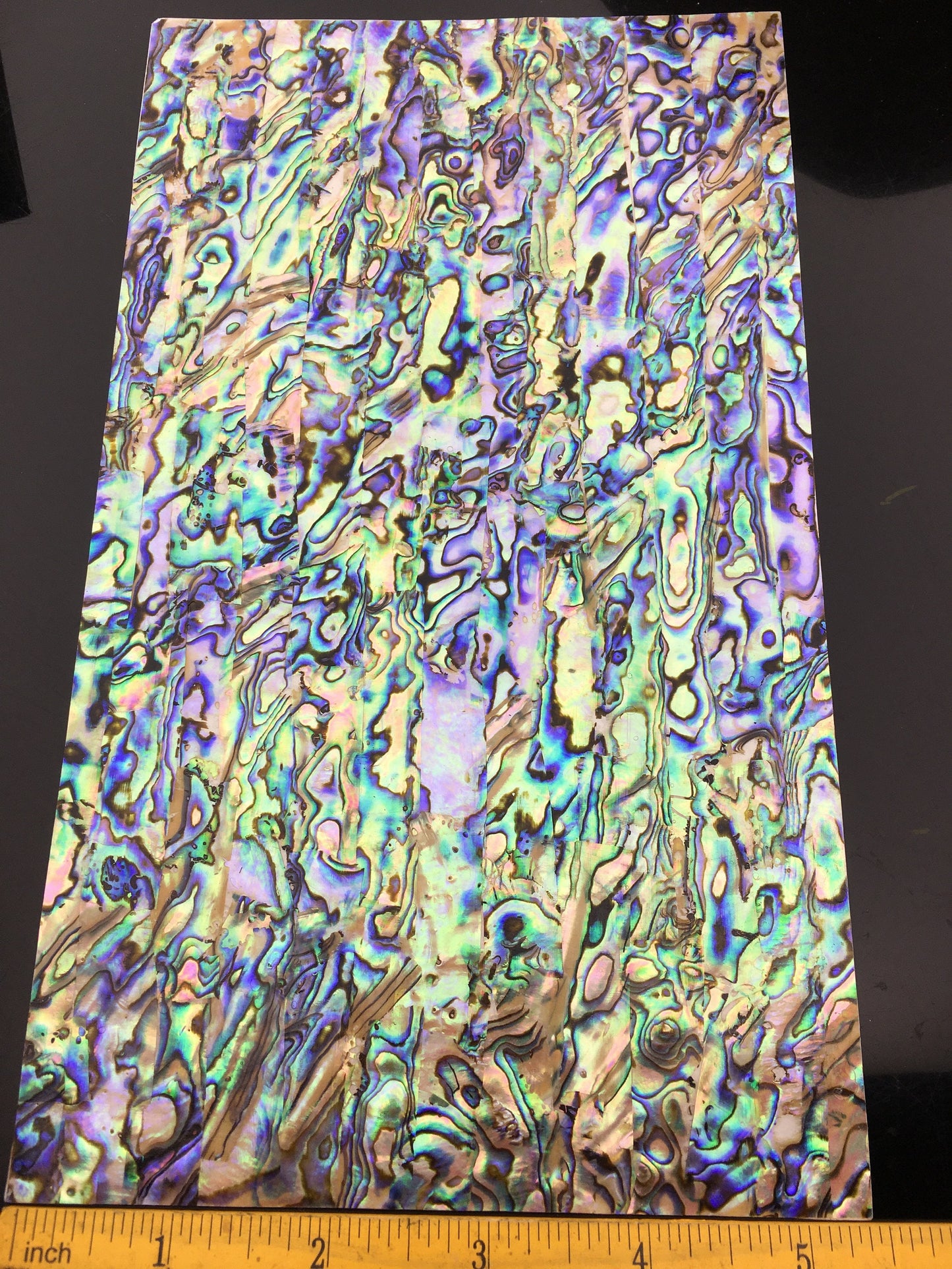 1pc AAA 9.5x5.5'' 0.3mm Thickness Natural Abalone Adhesive Veneer Sheet Mother of Pearl Shell,ASH-008
