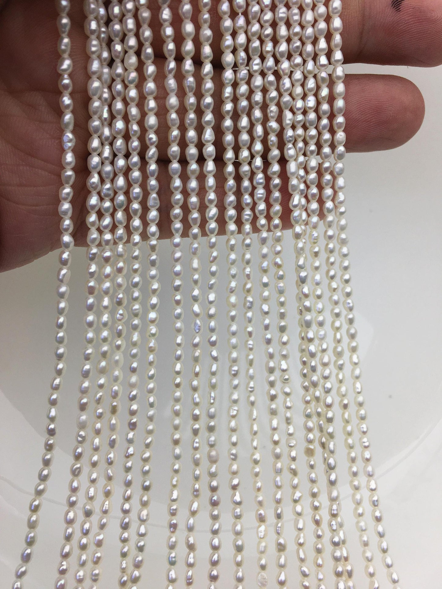AA+ 2.5-2.8*3-4mm white rice pearls,oval loose pearl beads,diy pearl,genuine pearl,Cultured pearl,diy pearl beads,LR2-2A-1