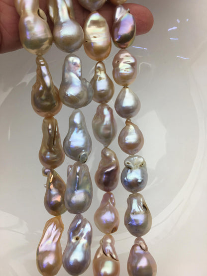 1 strand 15.5'' A 12-15mm natural color flame ball pearl,FL15-2A-5-35