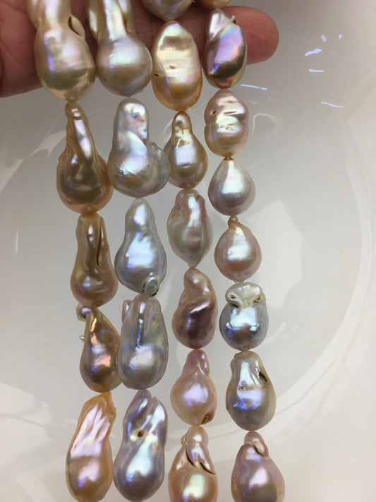 1 strand 15.5'' A 12-15mm natural color flame ball pearl,FL15-2A-5-35