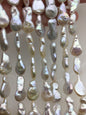 AAA 11-13mm White Long tail Drop Coin freshwater pearls,diy bead,flat round pearl bead,COIN12-3A-3-14