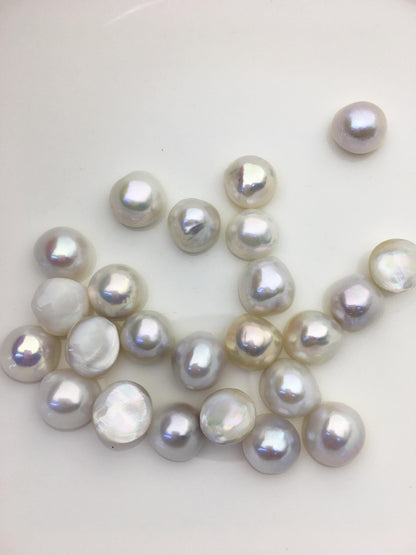24pcs AAA 12-13mm Baroque Mabe Natural White Rainbow Freshwater Pearls,no hole,MB-T42