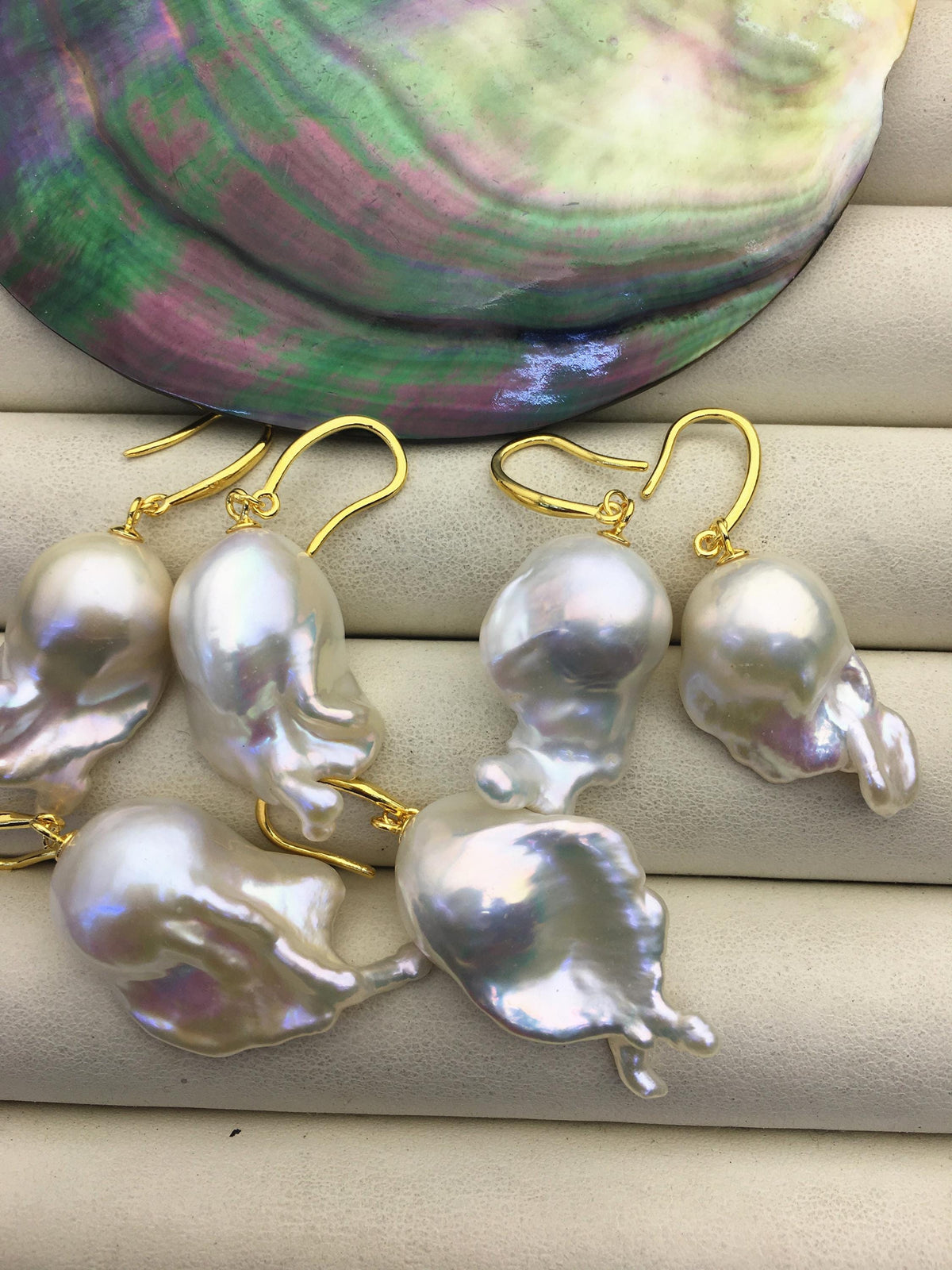 30% OFF AAA 14-19mm white flame ball pearl dangle earrings,sterling silver,earring with white baroque Natural Pearl,SE3-031-30