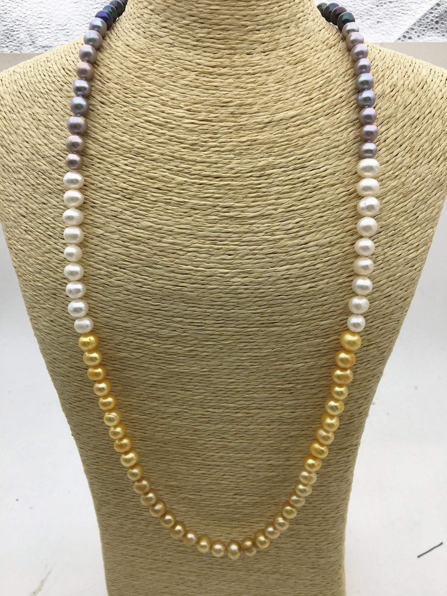 26inches AA+ 7mm near round misc color freshwater pearl Necklace,NPN1-093