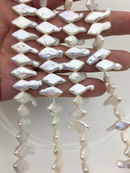 AA+ 8-9mm White diamond Shape Freshwater Pearl,ZS-103-5
