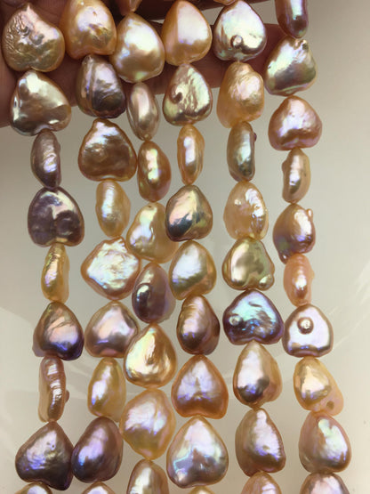 AAA 13-15mm Colorful Big Thick heart Freshwater Pearl,ZS-119-29