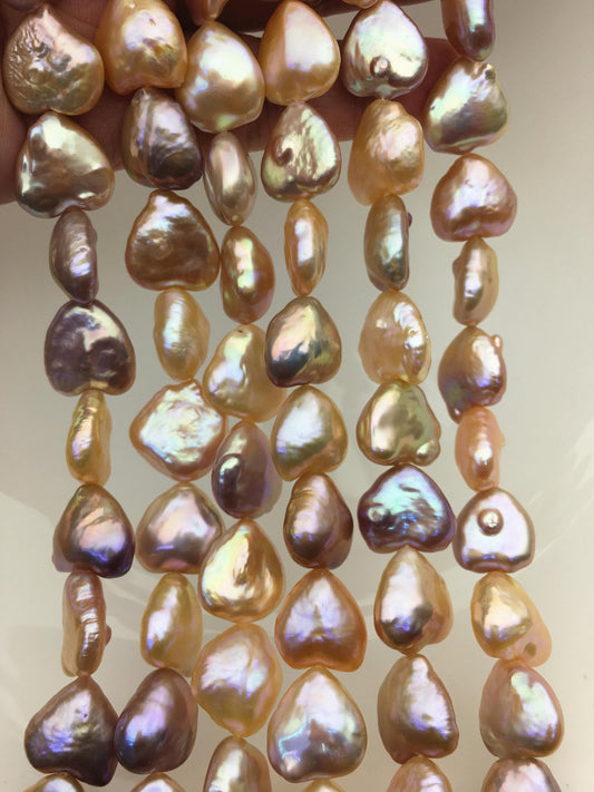 AAA 13-15mm Colorful Big Thick heart Freshwater Pearl,ZS-119-29