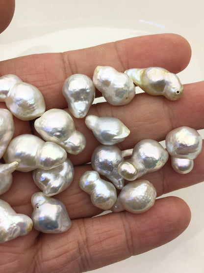 30cs AAA/AA+ 10-13mm white baroque Edison Freshwater Pearl,no hole,ED12-2A-4-10