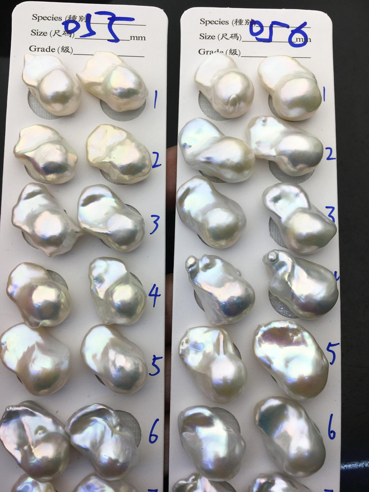 1 pair AAA 13-16x19-25mm White Flame ball Pearl Pairs - 0.9mm top half hole,large Baroque freshwater pearl pairs,FL15-3A-8-39