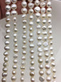 AA+ 7.3-8x8-10mm white nugget freshwater pearls,white cultured freshwater nugget pearl bead string,LM8-3A-1