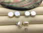 2 pairs AA+ 11-13mm White Coin Fresh Water pearl stud earrings,S925 Sterling Silver,dangle pearl earrings,SE3-187