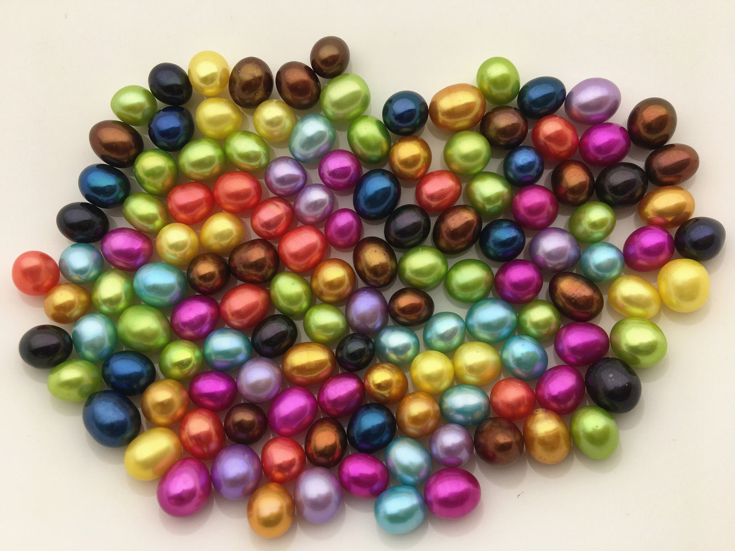 20pcs AAA 6.5-7.5mm*7.5-8.5mm misc color short oval pearl ,for wish pearl ,Bulk wholesale,LR7-3A-81