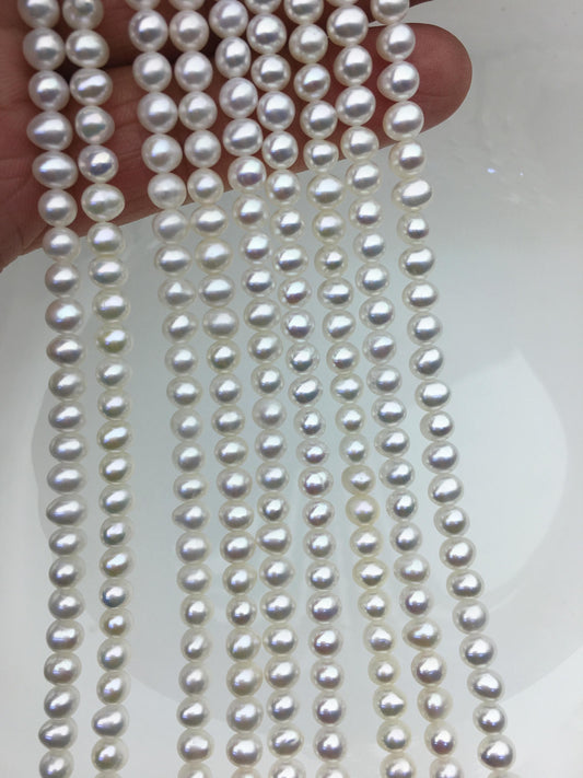 AAA 4.5-5mm white potato pearls,4mm tiny pearl,for pearl necklace,for pearl earrings,Wedding Bride,CR4-3A-2
