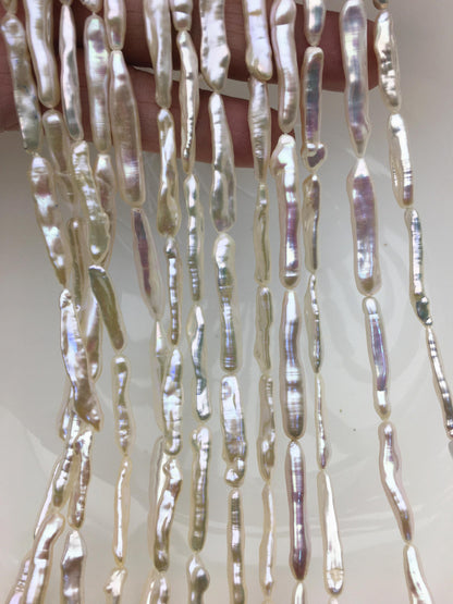 15.5'' AA+ 4-7mm White Toothpick pearls,ZS-80-7