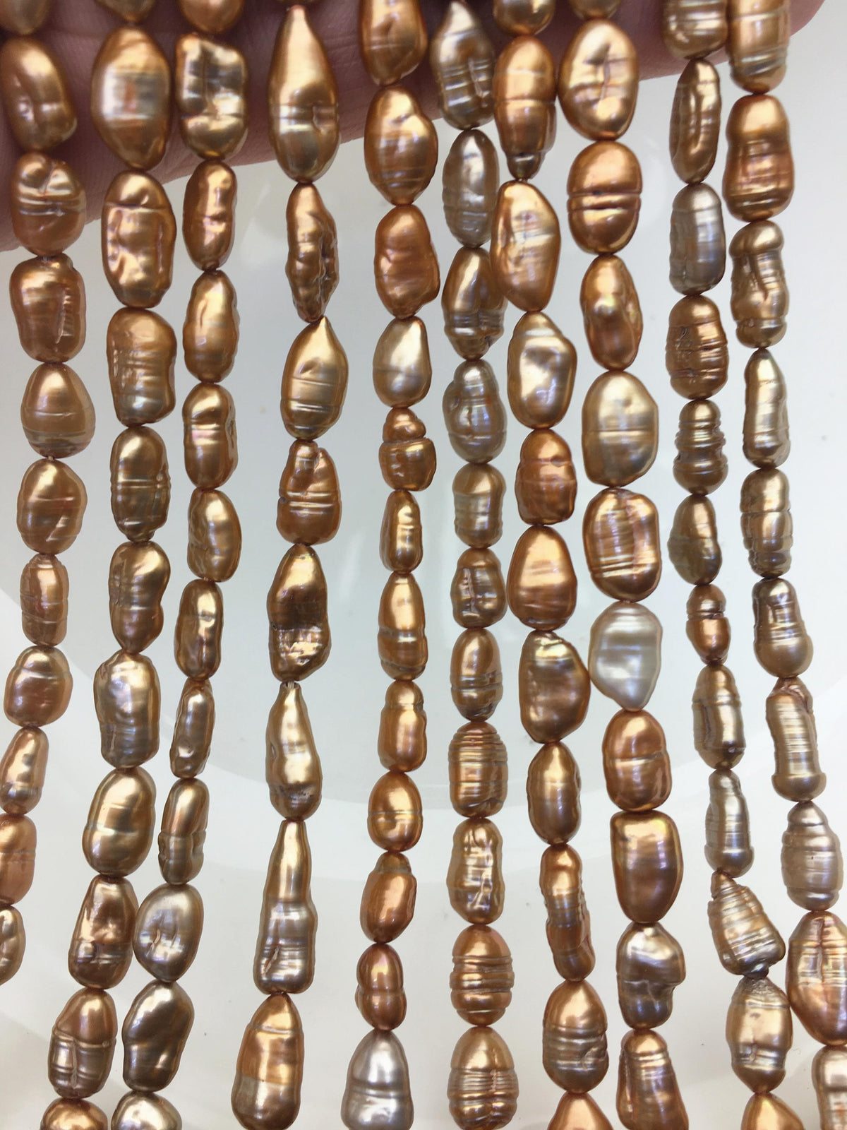 AA 5-6mm red brown toothpick Biwa Pearl Necklace,Genuine Fresh Water Pearl,Wedding Necklace,Mothers Day,ZS-80-10-32