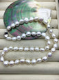 17.5'' AAA+ 8.3-9.3mm white nugget freshwater Pearl necklace,NPN1-005