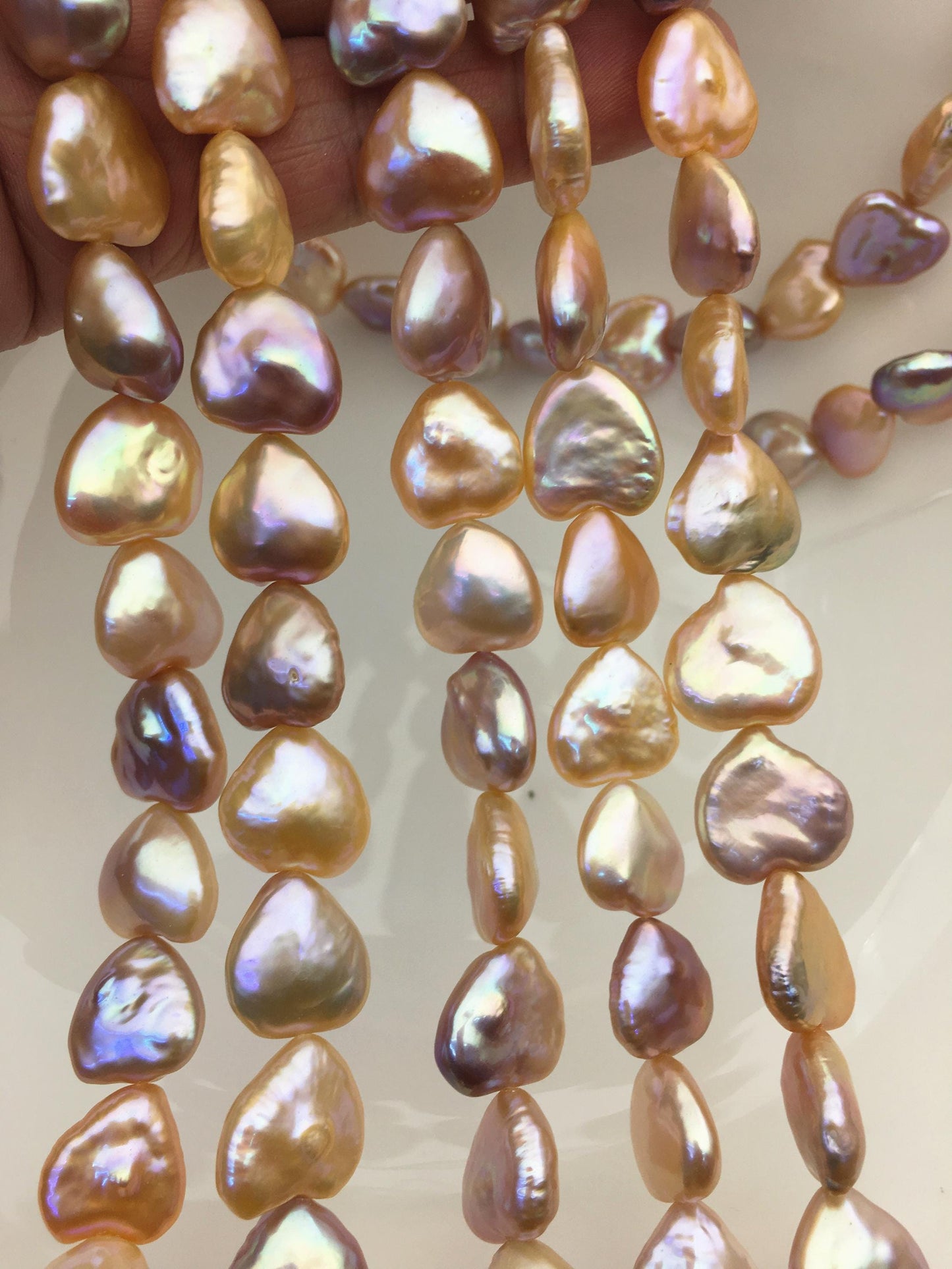 AAA 13-15mm Colorful Big Thick heart Freshwater Pearl,ZS-119-44