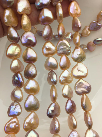 AAA 13-15mm Colorful Big Thick heart Freshwater Pearl,ZS-119-44