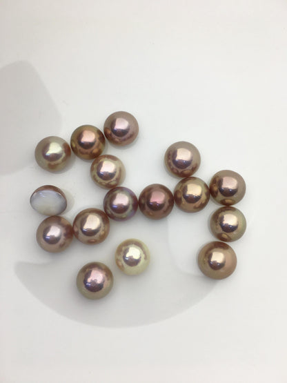 16pcs AAA 11-12mm Baroque Freshwater Mabe Natural Rainbow Freshwater Pearls,no hole,MB-T17