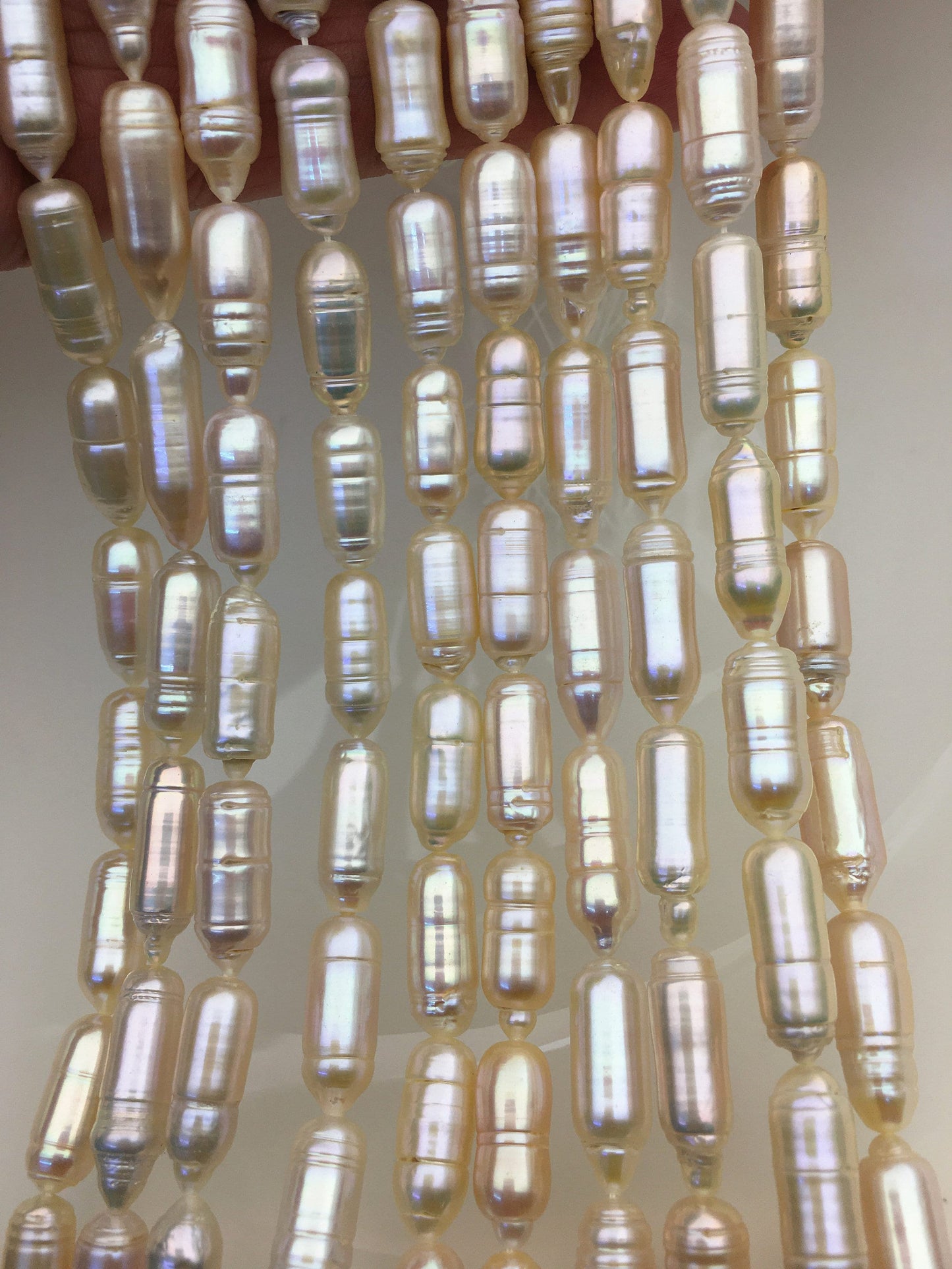 AA+ 7-8x16-20mm Light Purple Cylinder Shape Freshwater Pearl,one full strand,wholesale,ZS-103-18-6