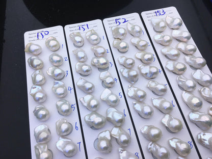 1 pair AAA 13-15x18-22mm White Flame ball Pearl Pairs-large Baroque freshwater pearl pairs,top half hole,FL15-3A-8-65