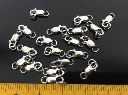 5pcs Sterling Silver Lobster Clasps, 925 Silver Lobster Clasps, Lobster Claw Clasps, Sterling Lobster Clasp,ASL-CL-020