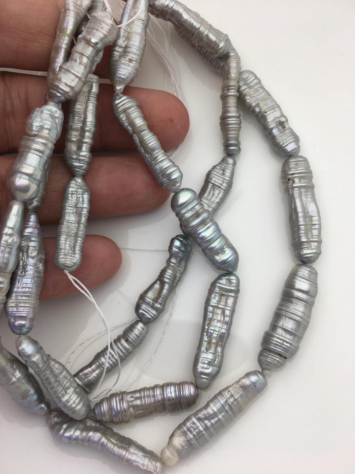 AA 6-9mm Gray Biwa keshi Freshwater Pearl,ZS-200-84