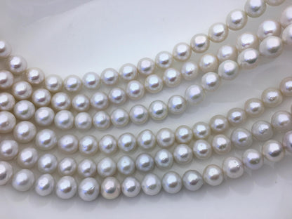 AA+ 10-12mm big white round freshwater pearls,large hole,Birthday,Graduation, mother day pearl gift,RP10-2A-1