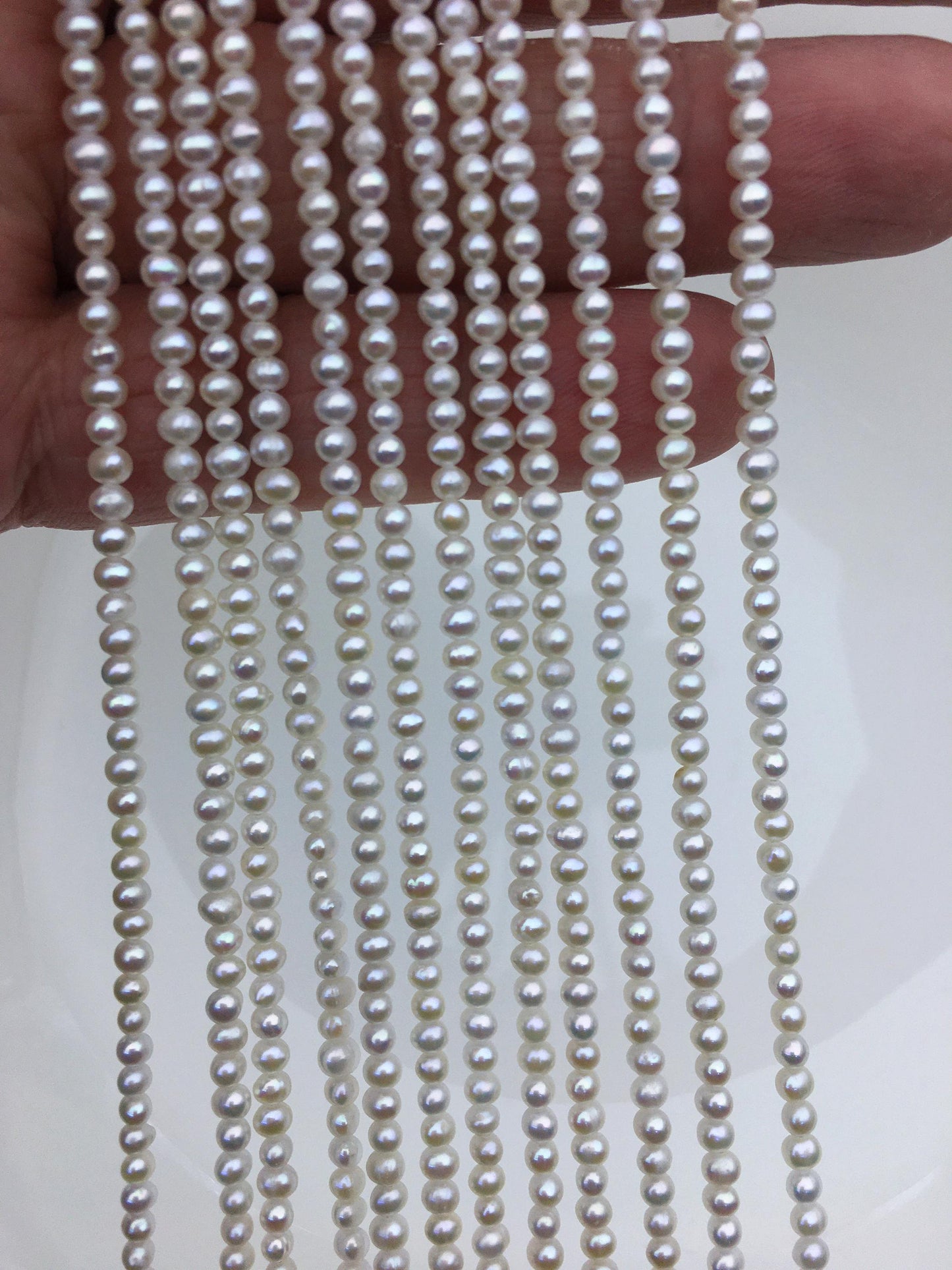 AA+ 3-3.5mm white potato seed pearls,small pearl,Valentine's Day gift,for pearl necklace,for pearl bracelet,CR3-T2
