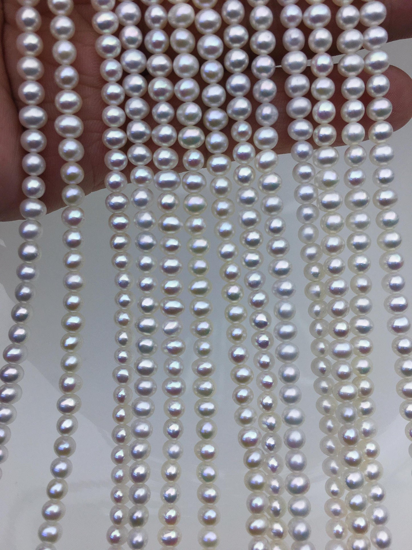 AAA 4-4.5mm white potato pearls,4mm tiny pearl,for pearl necklace,for pearl earrings,Wedding Bride,CR4-3A-3