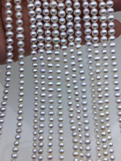 AAA 4-4.5mm white potato pearls,4mm tiny pearl,for pearl necklace,for pearl earrings,Wedding Bride,CR4-3A-3