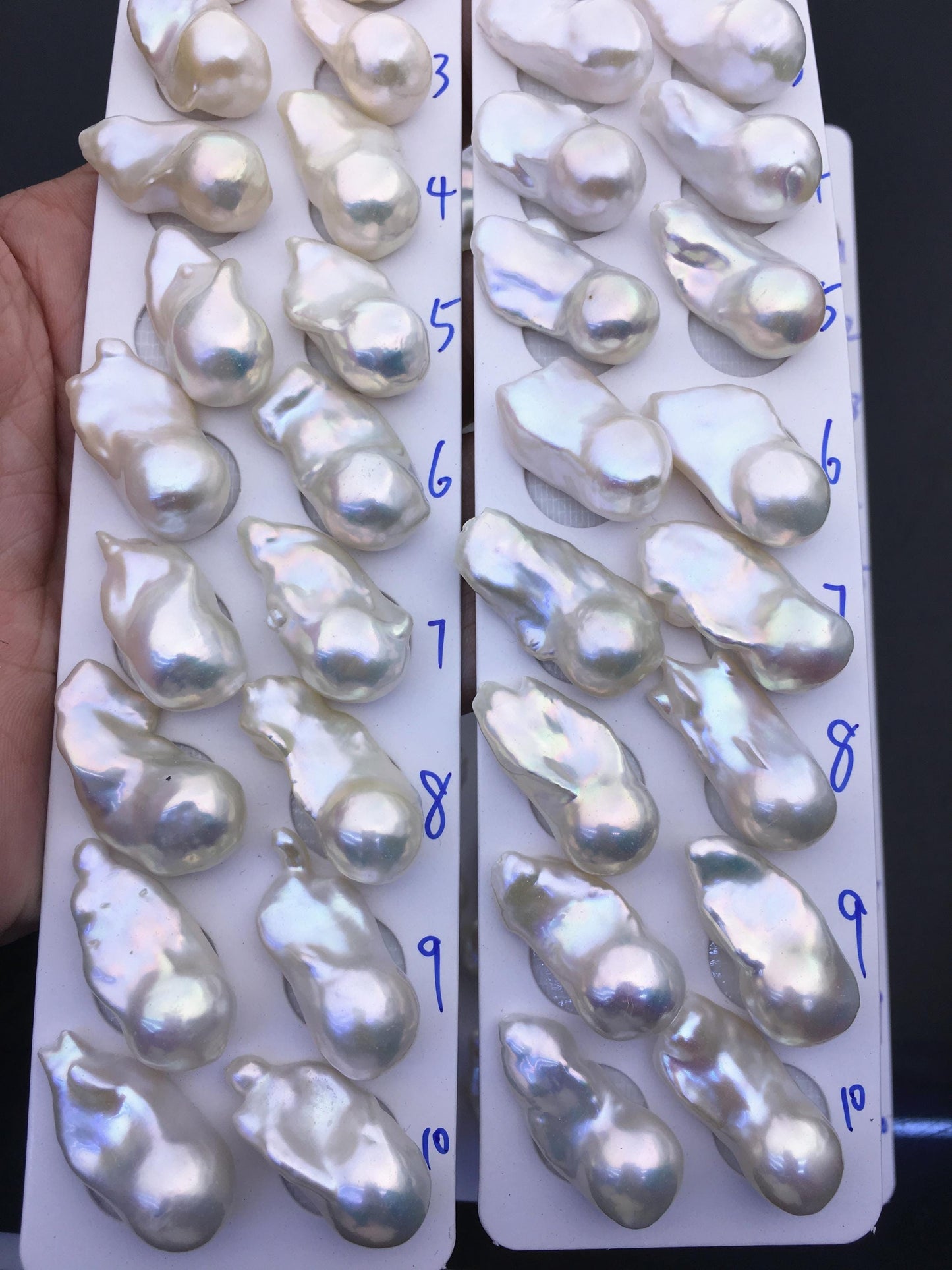 AAA 13-15x18-22mm White Flame ball Pearl Pairs - large Baroque freshwater pearl pairs,top half hole,FL15-3A-8-73