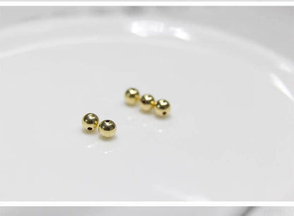 18k Real Yellow/White/Rose Gold Gold Handmade Bali Style Round Beads, 2mm,3mm,4mm 18k Gold Beads. 18k Spacer Beads,ASG-PJ-001