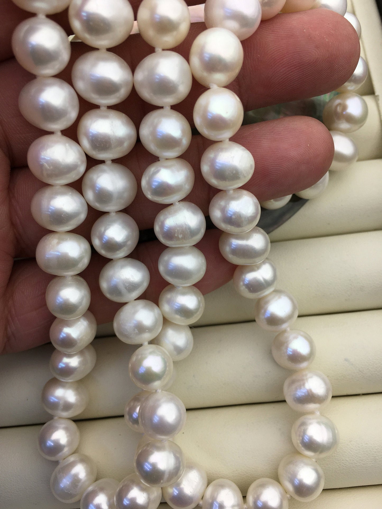 32'' AA+ 10mm whtie potato pearl Necklace,white Pearl necklace,NPN1-018