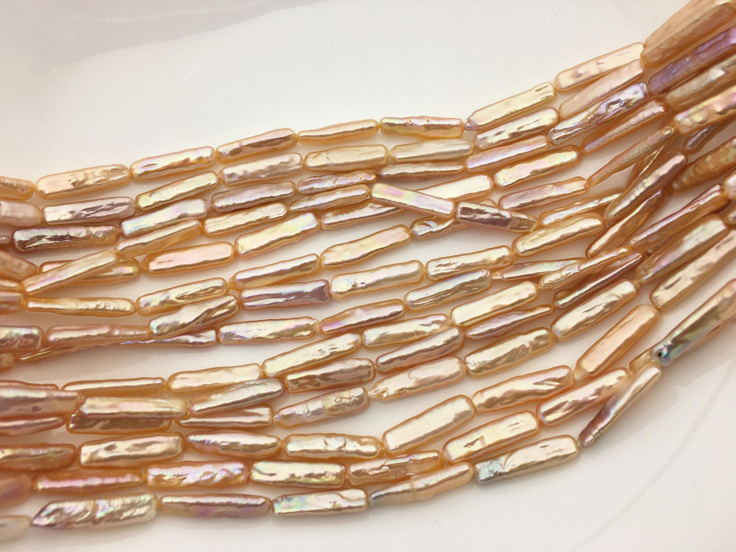 15.5'' AAA 5-7mm Natural Orange thick rectangle pearls,ZS-80-25-4